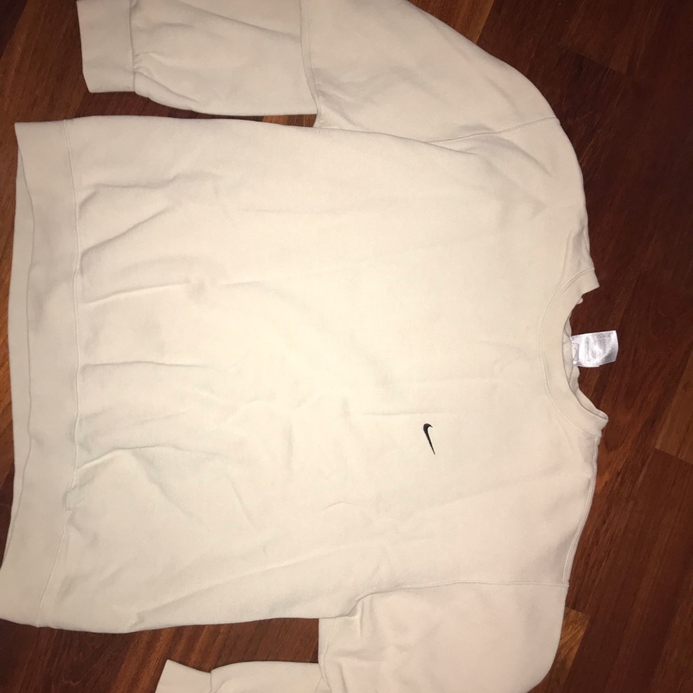 vintage light yellow crew neck nike hoodie